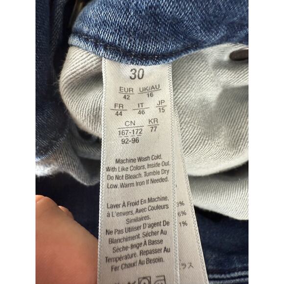 Spanx Size 30 The Signature Straight Denim Jeans Cotton Blend Pants Blue - Picture 9 of 11